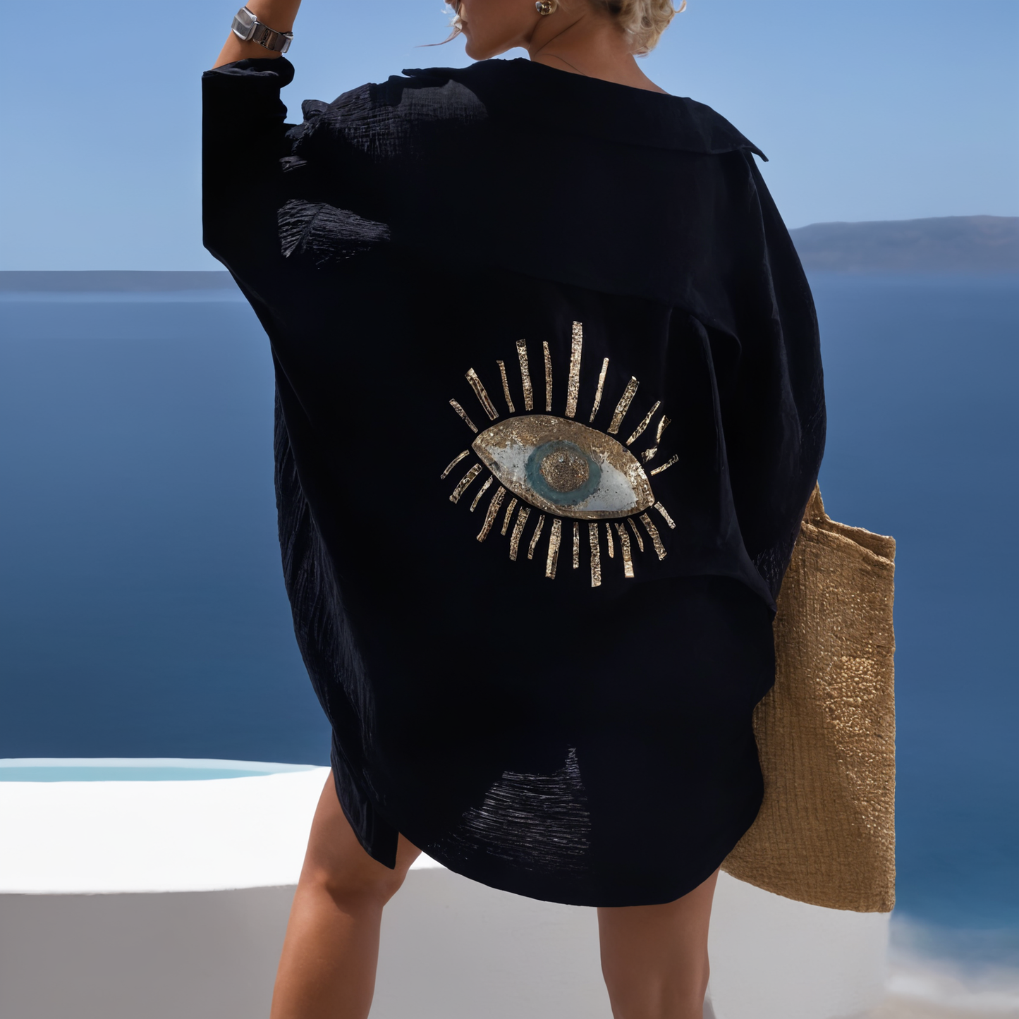 Evil Eye Beaded Summer Shirt