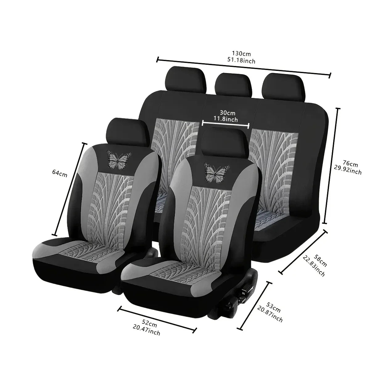 Butterfly Car Seat Cover Full Set