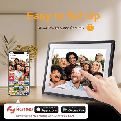 Frameo Digital Picture Frame 10.1 Inch 32GB Smart Wifi Digital Photo Frame with 1280X800 IPS HD Touch Screen Wall Mountable
